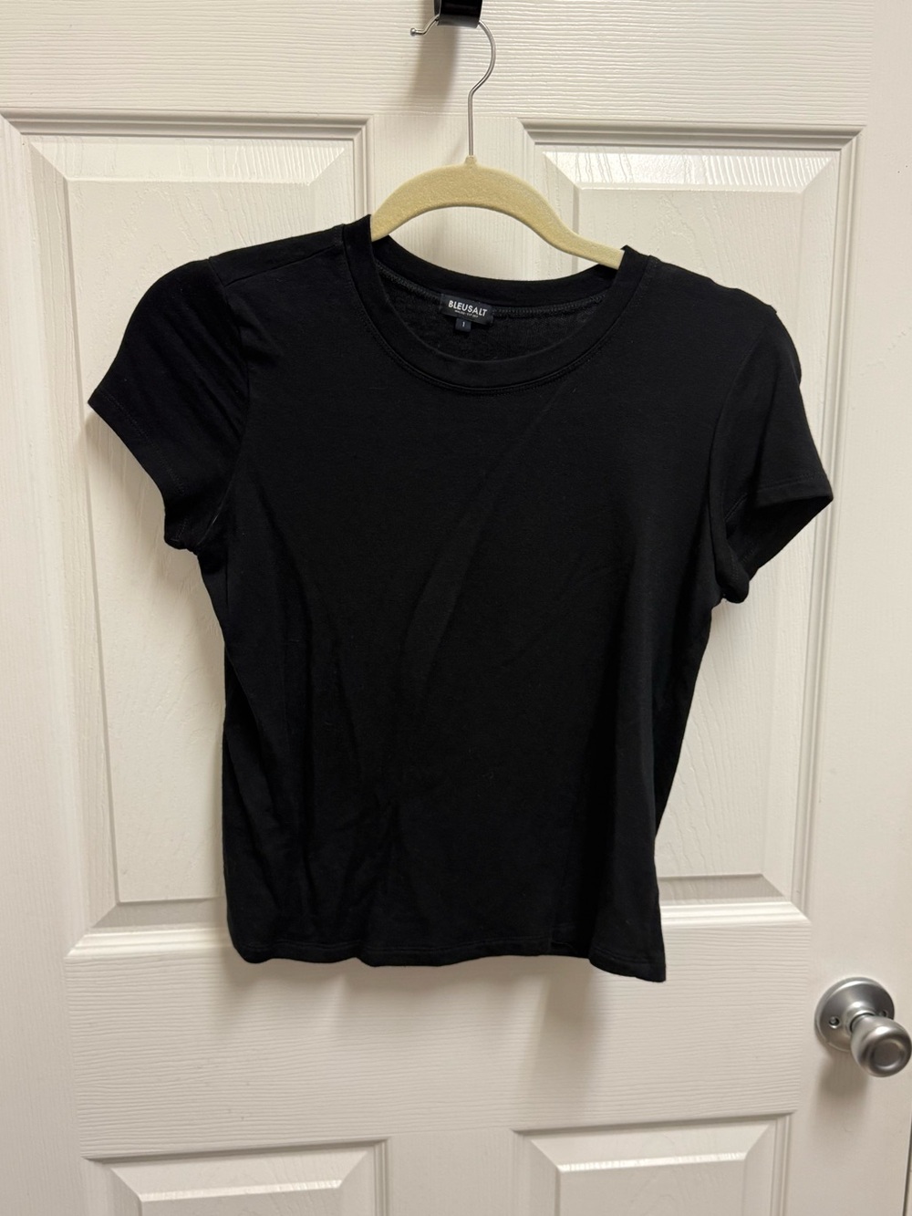 Bleusalt Black Crewneck Short Sleeve Tee